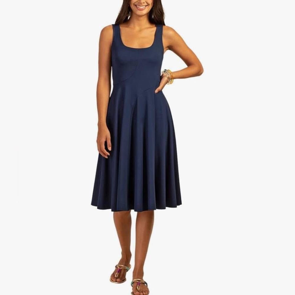 TRINA TURK Satisfaction blue a-line swing dress